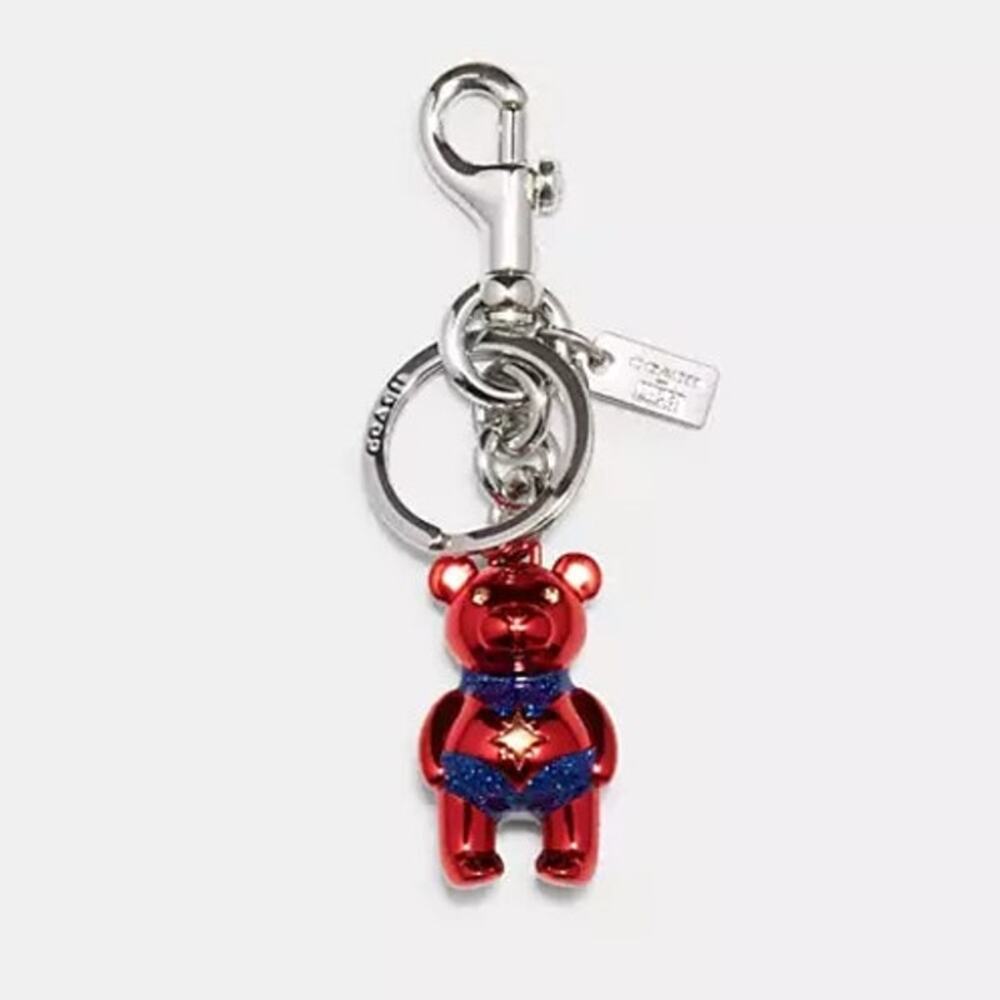 NWT Coach Marvel Carol Danvers Bear Bag Charm - Picture 1 of 3
